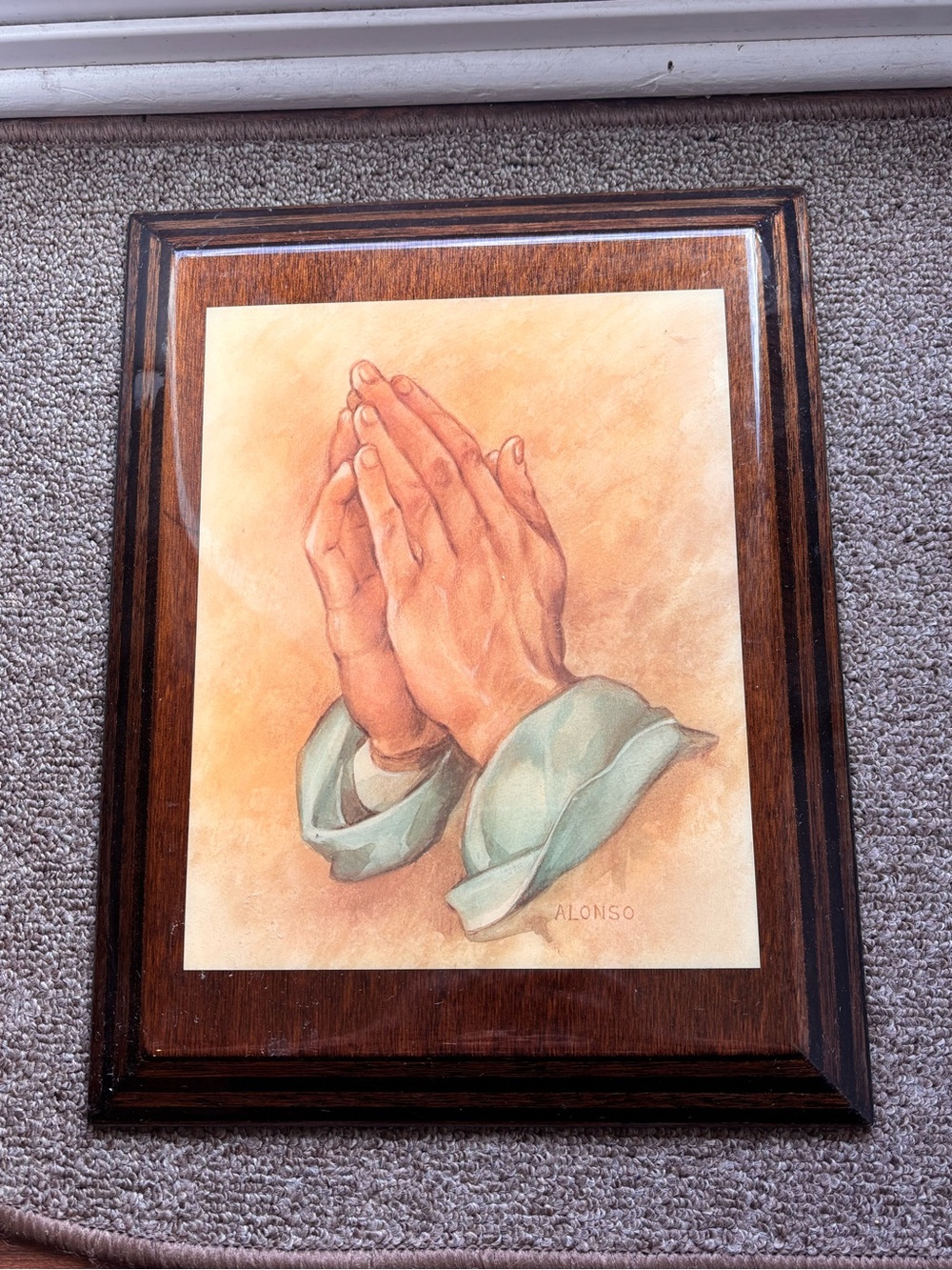 Vintage Praying Hands Wall Art Print